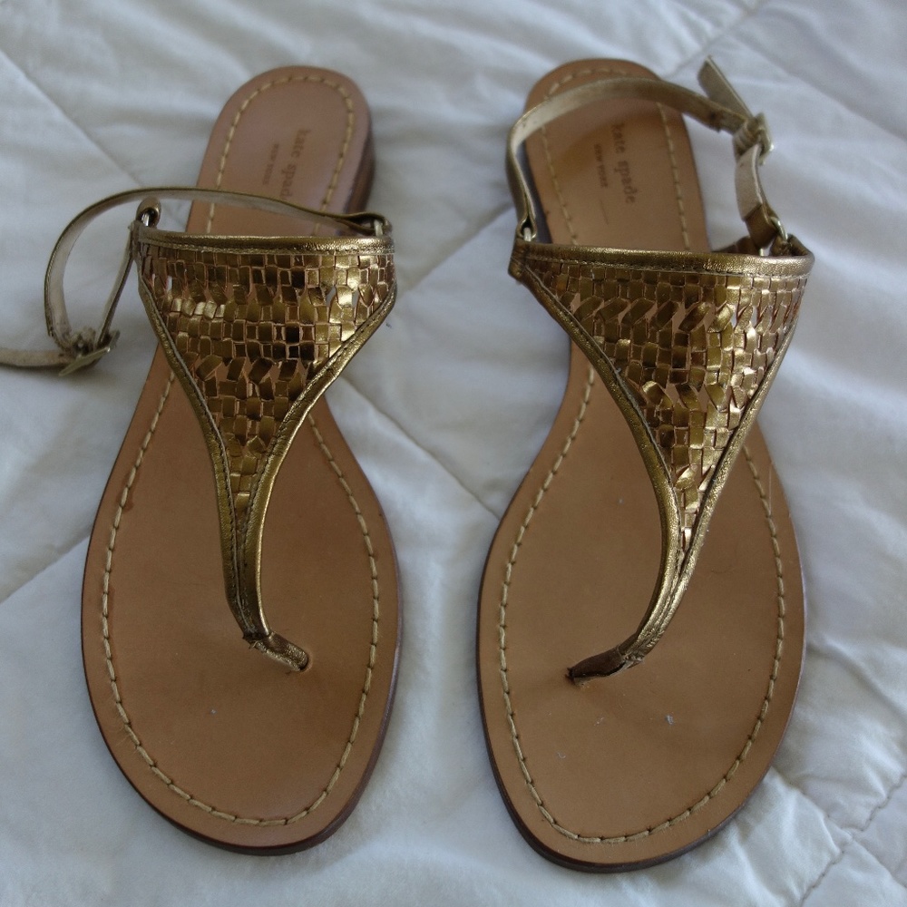 Kate Spade Gold Metallic Sandals
